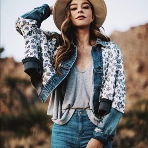 Free people ditsy floral denim jacket